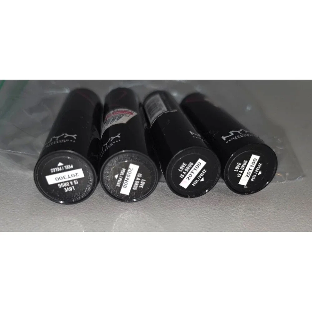 Lot of 4 NYX Professional Makeup Shout Loud Lipstick NEW Love is a Drug Pink